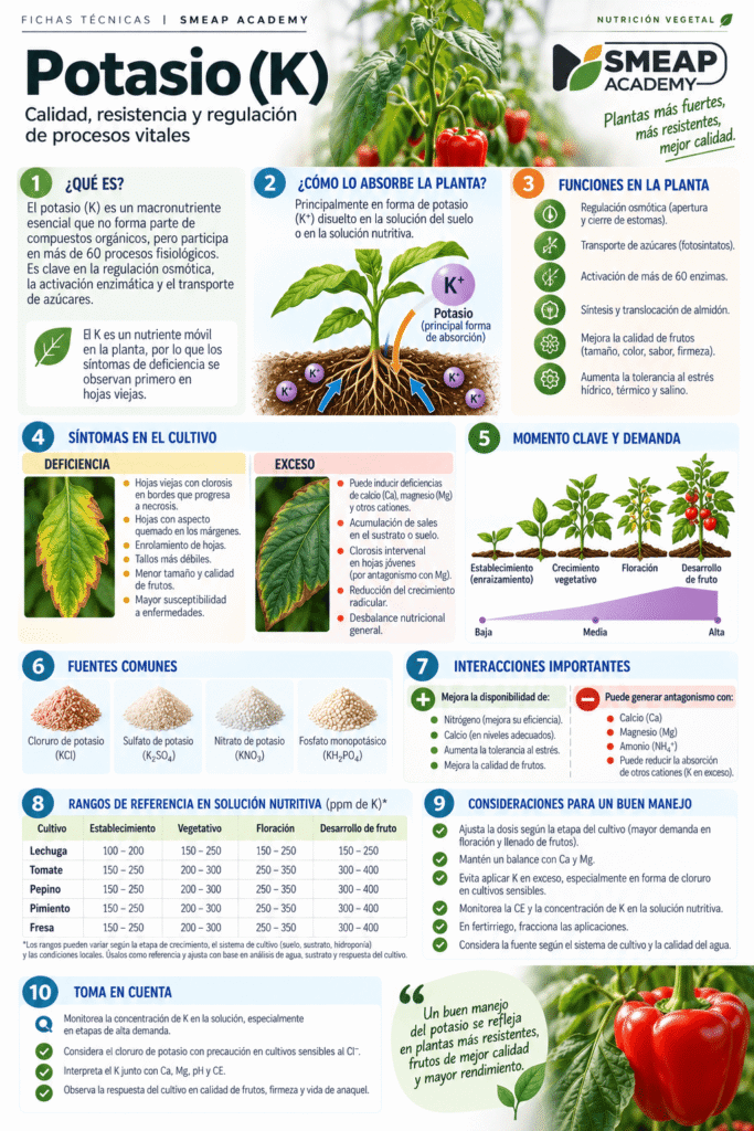 SMEAP Academy — Fichas técnicas — Nutrición Vegetal — Potasio